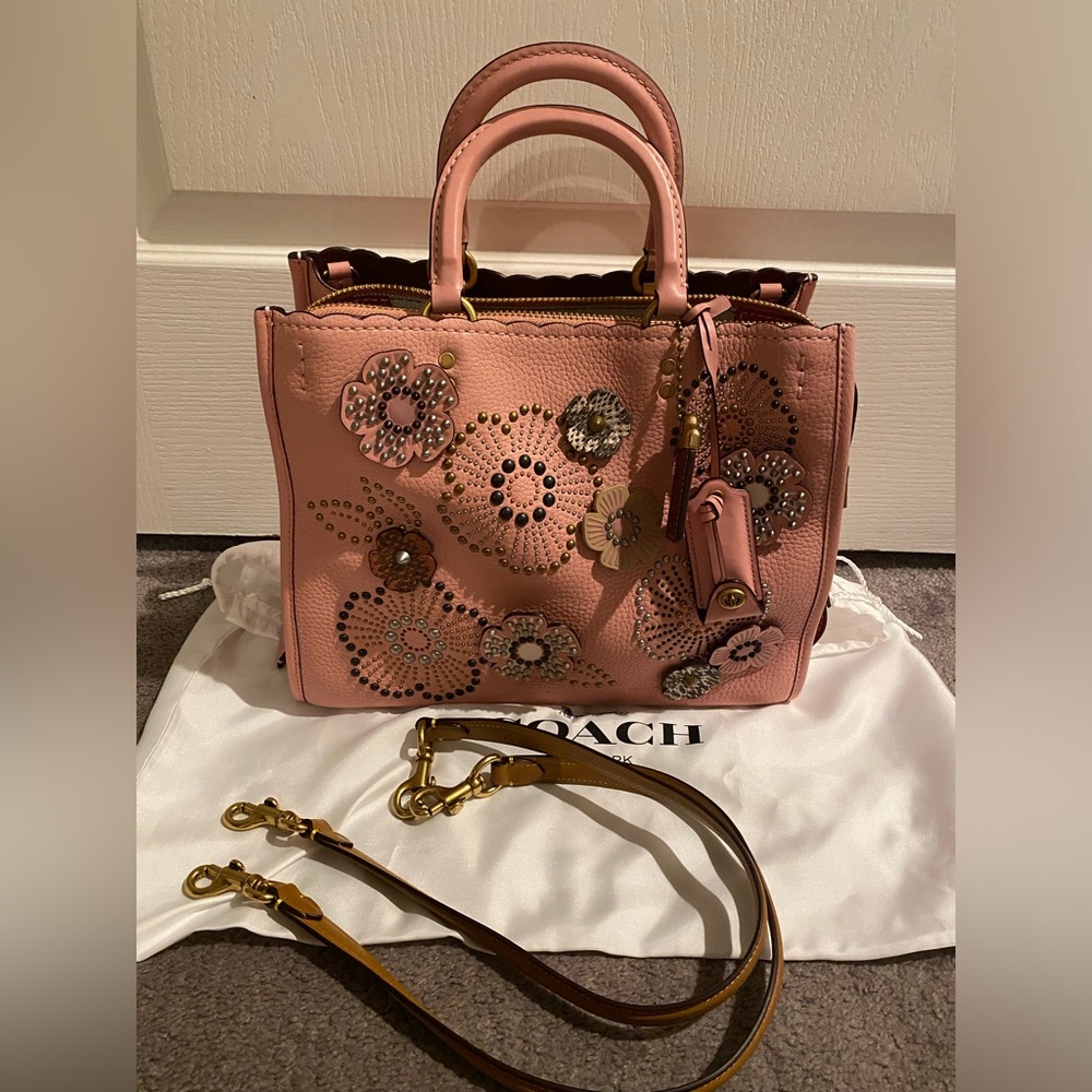 Coach Authentic 1941 Pink Rogue 30 With Snakeskin Tea Rose Rivets